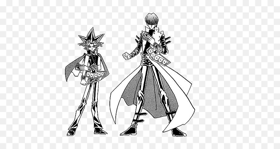 Download Hd Dark Yugi And Kaiba - Seto Kaiba Black And White Seto Kaiba Black And White Png,Yugi Png