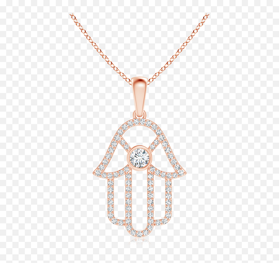 Bezel - Set Diamond Hamsa Hand Pendant Angara Holiday Germany Png,Hamsa Png