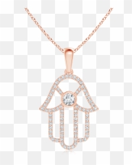 Bezel - Set Diamond Hamsa Hand Pendant Angara Holiday Germany Png,Hamsa Png