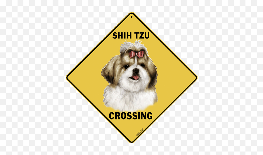 Shih Tzu Collectibles Crossing Sign Aluminum - Bison Crossing Sign Png,Shih Tzu Png