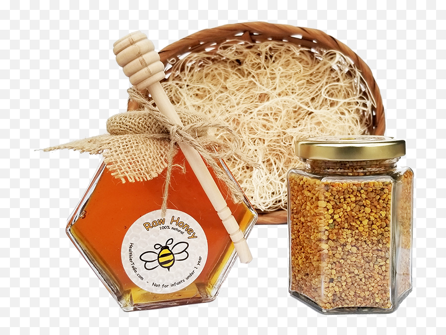Basket With Honey And Bee Pollen - Noodle Png,Pollen Png