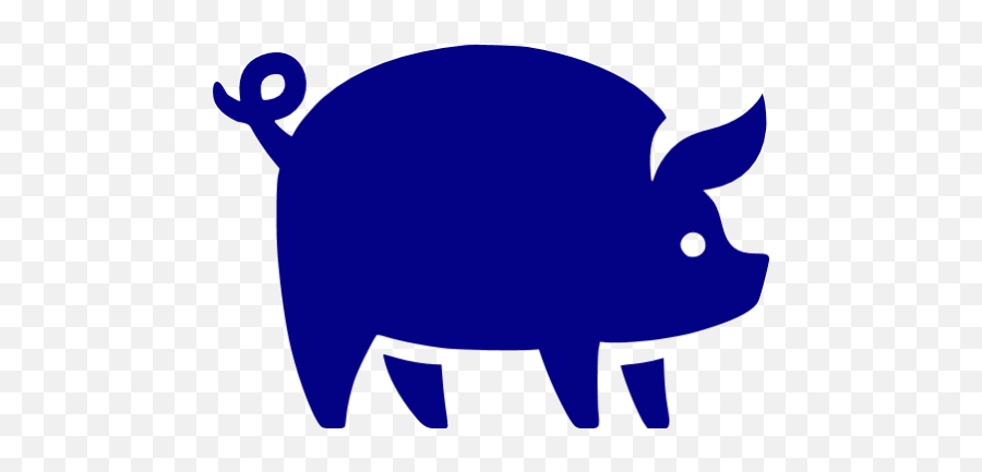 Navy Blue Pig Icon - Free Navy Blue Animal Icons Transparent Pig Icon Png,Piggy Icon