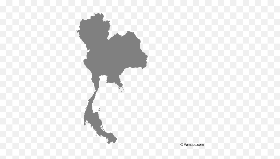 Grey Map Of Thailand Free Vector Maps - Thailand Vector Map Png,Pinterest Icon Grey