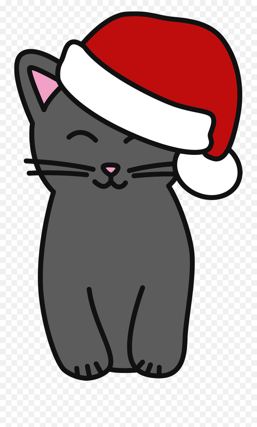 Cartoon Cat In Santa Hat Clipart - Clip Art Png,Santa Hat Clipart Transparent