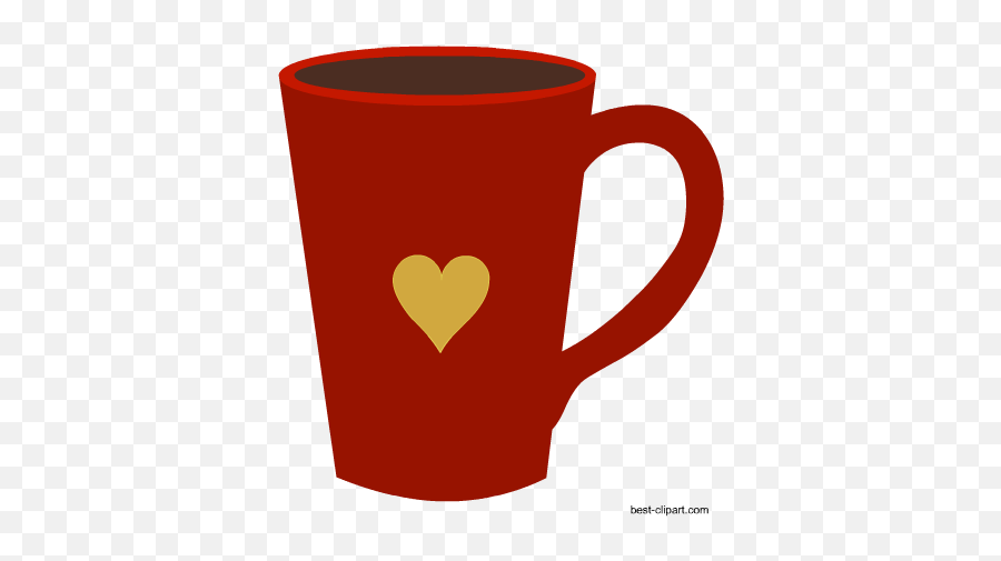 Big Red Coffee Mug Free Png Clip Art - Mugs Clipart Transparent Coffee Mug Clip Art,Coffee Transparent Background