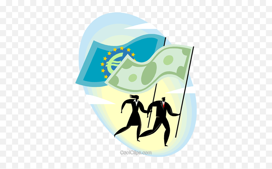 People Running With Currency Flags Royalty Free Vector Clip - Clip Art Png,People Running Png