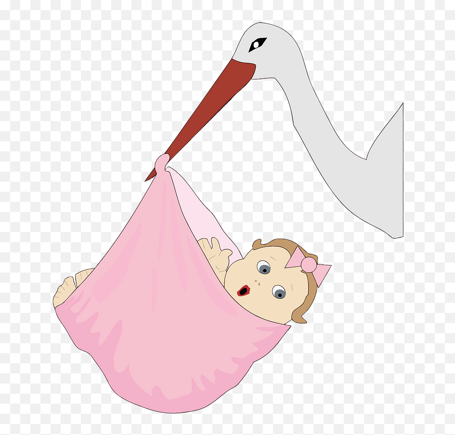 Stork With A Baby Girl Clipart Free Download Transparent - Cards For New Arrival Of Baby Png,Baby Transparent