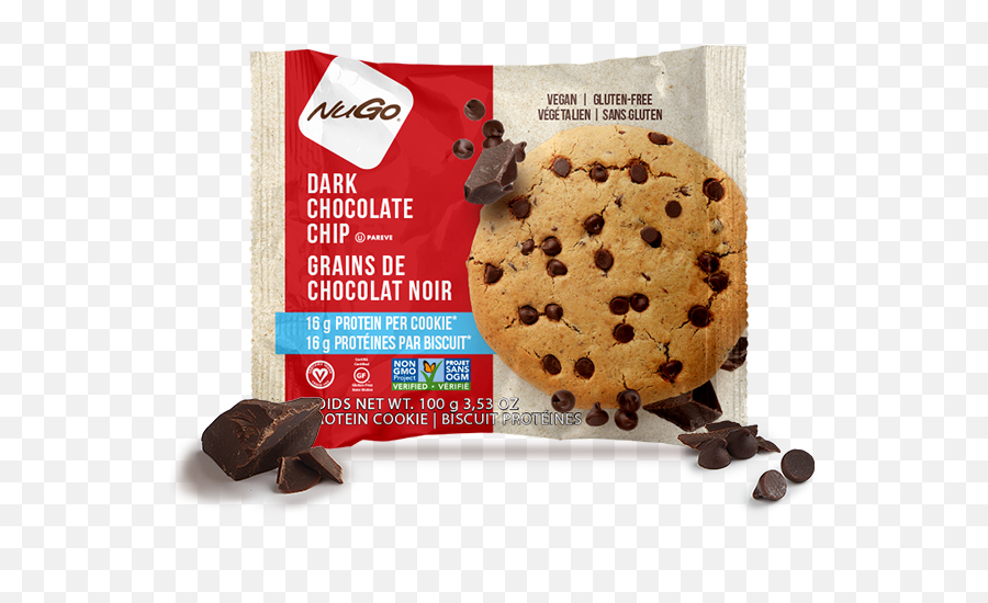 Nugo Dark Chocolate Chip Protein Cookie 12 Pack - Nugo Dark Chocolate Protein Cookie Png,Cookie Png