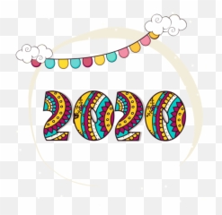 New Year Text Circle Font For Happy - Clip Art Png,Celebration Png