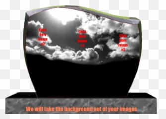 Heavenly French Curve Black Granite Headstone 30 Inch Top - png