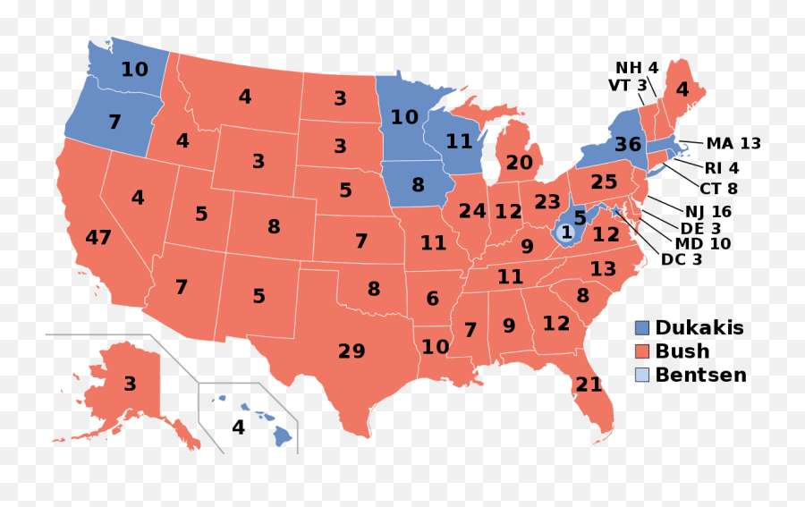 1988 United States Presidential Election - Wikipedia 2024 Election Prediction Map Png,George Bush Png