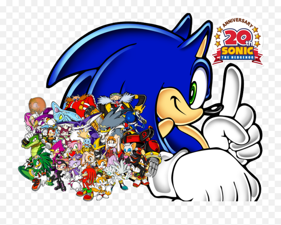 Hedgehog 20th Anniversary Logo - Sonic The Hedgehog 20th Anniversary Statue Png,Sonic The Hedgehog Logo