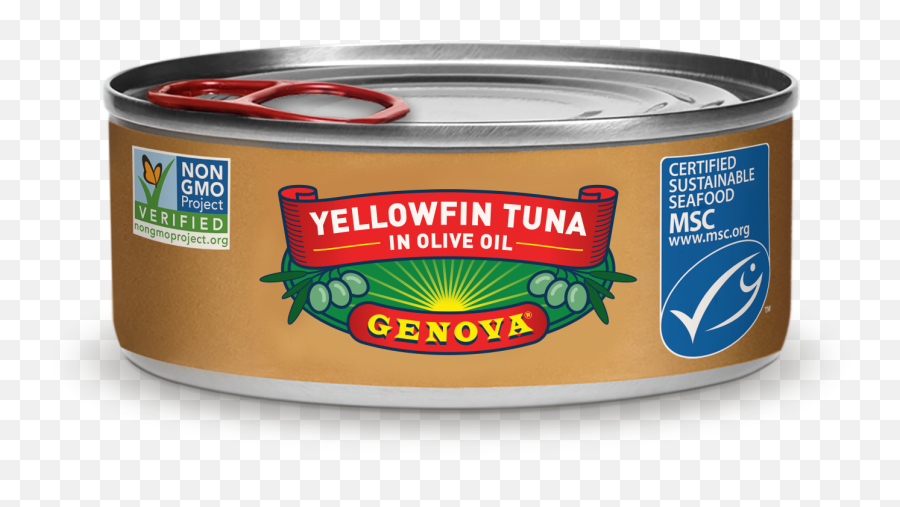 Canned Yellowfin Tuna In Olive Oil Genova Seafood - Yellowfin Tuna In Olive Oil Png,Salt Transparent Background