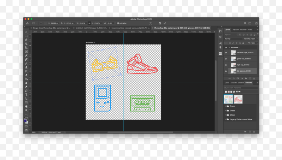 How To Make A Pattern In Photoshop With Icons Laptrinhx News - Vertical Png,Shooting Bricks Icon Png