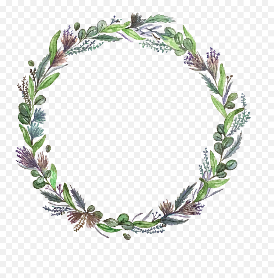 Illustration - Wedding Flower Circle Png,Watercolor Greenery Png
