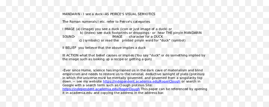 Mandarin - I See A Duckas Peirceu0027s Visual Semiotics Roger Document Png,Twc Icon
