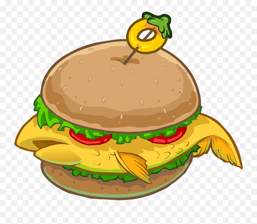 Download Fish Burger Icon - Club Penguin Food Full Size Fish Sandwich Clipart Png,Cheeseburger Icon