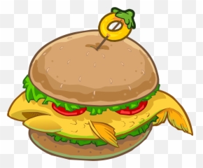 Download Fish Burger Icon - Club Penguin Food Full Size Sandwich Clipart png