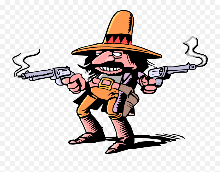 Vector Illustration Of Stereotype Mexican Hombre Bandito - Bandito Png,Gunslinger Icon