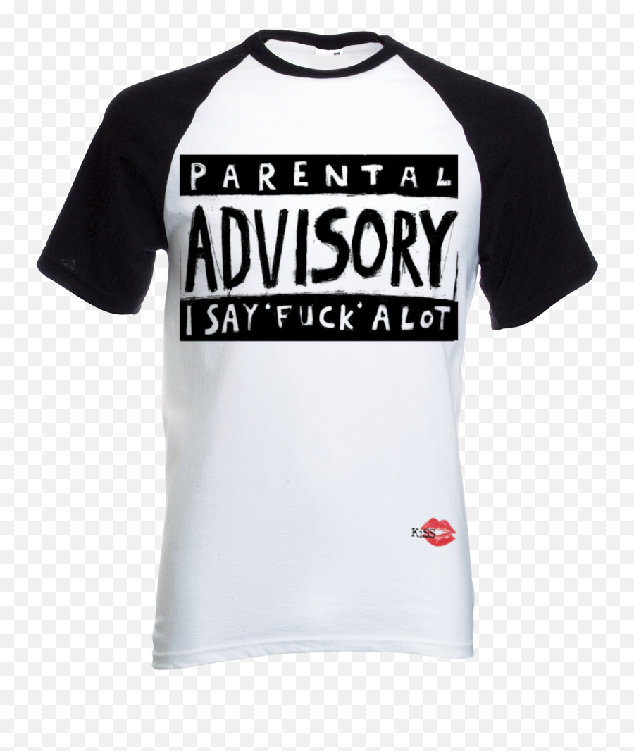 Parental Advisory Kiss Baseball T - Shirt Active Shirt Png,Parental Advisory Png