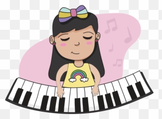 Learn Piano Online With The Hoffman Method Academy - Girl Playing Clipart png