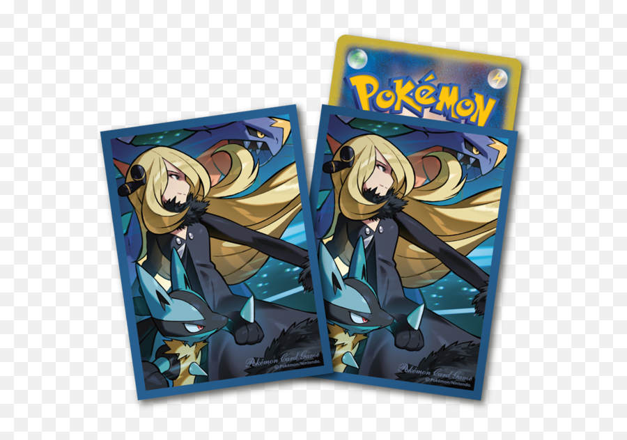 Sleeves 64ct - Cynthia Garchomp U0026 Lucario Pokemon Center Pokemon Center Sleeves Png,Lucario Png