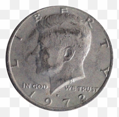 1972 Kennedy 50 Cent Doubled Coin Talk - Solid Png,Cent Png