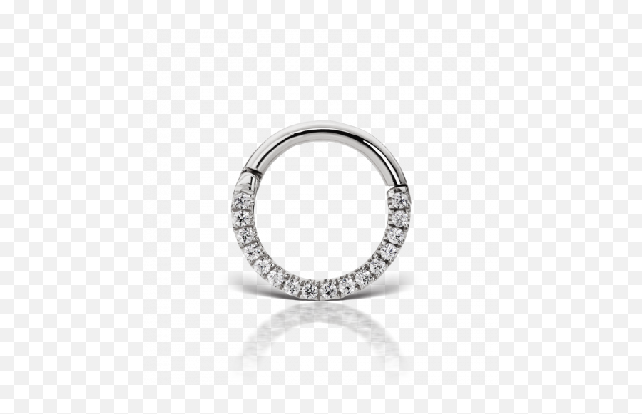 16g 8mm Diamond Horizontal Eternity Clicker Maria Tash - White Gold Daith Earrings Png,Septum Piercing Png