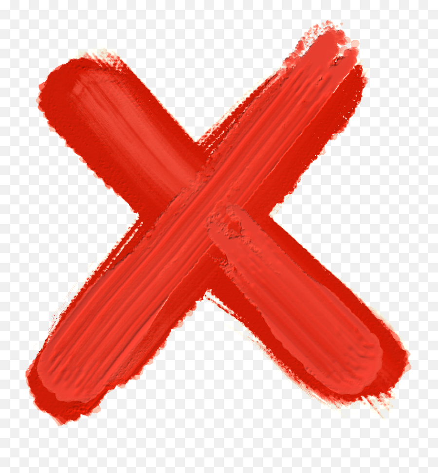 X - Red Cross Brush Png,Red Brush Stroke Png