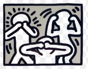 Haring Art Keith - See No Evil Hear Speak png