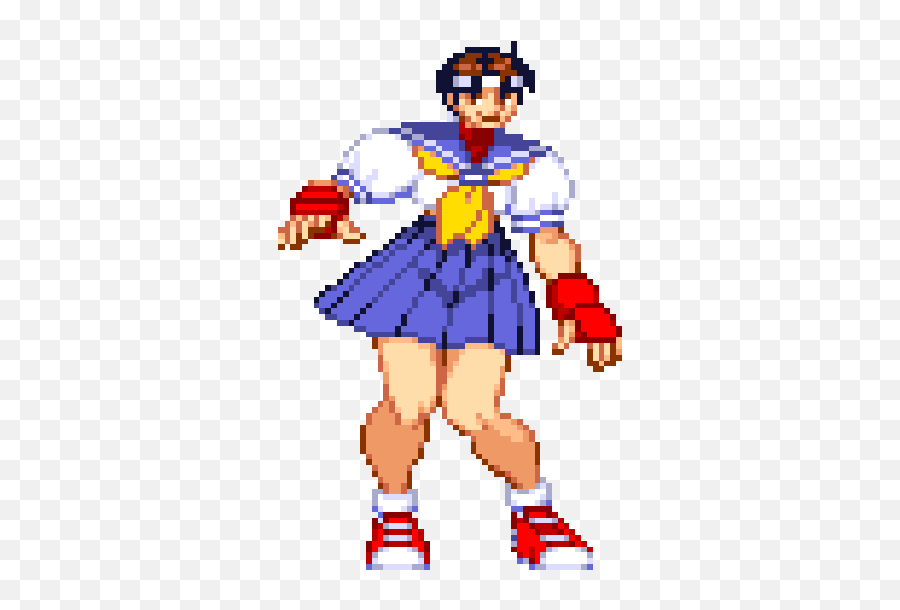 Capcom More School Costumes Heading To Street Fighter V 06 - Sakura Street Fighter Gif Png,Sfv Rage Quit Icon