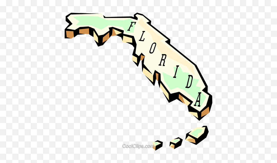 Florida State Map Royalty Free Vector - Florida State Clipart Png,Florida Map Png