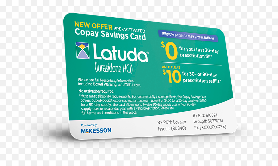 Copay Savings And Support Latuda Lurasidone Hcl - Horizontal Png,Ssa Icon 12