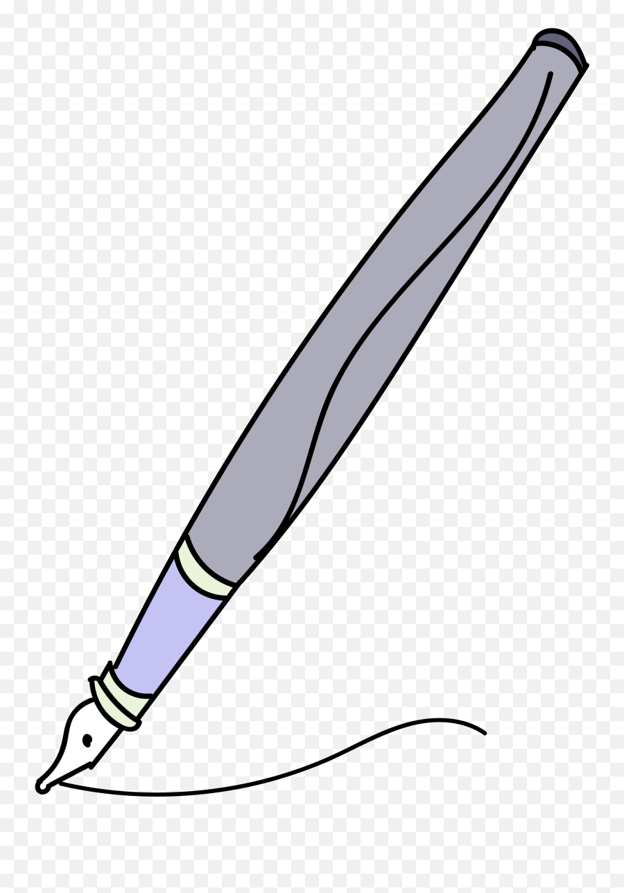 Calligraphy Pen Side View Clipart Png - Line Art,Pen Clipart Png