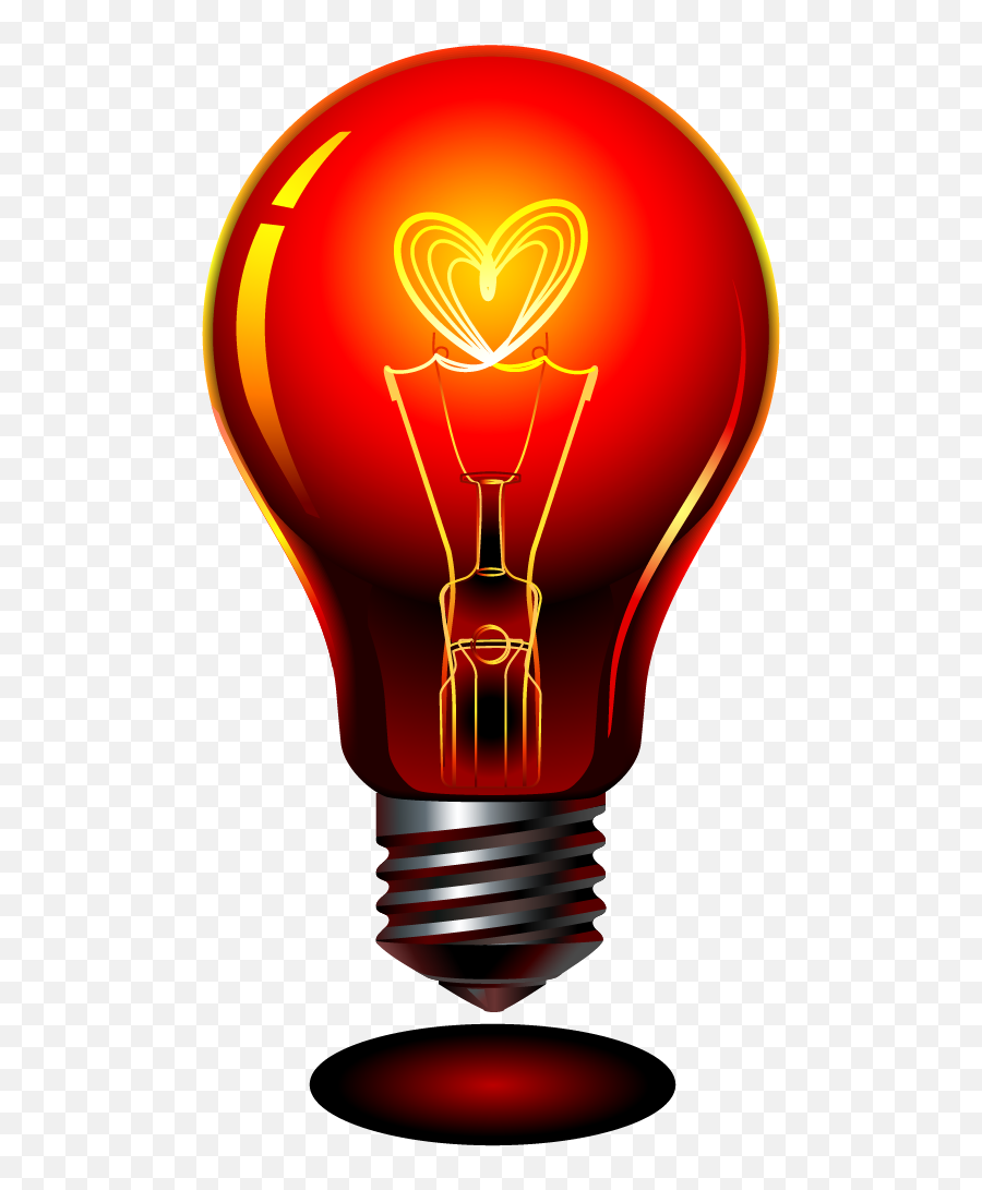 Library Of Light Bulb With Heart Clip Transparent - Red Light Bulb Png,Light Bulb Transparent Png