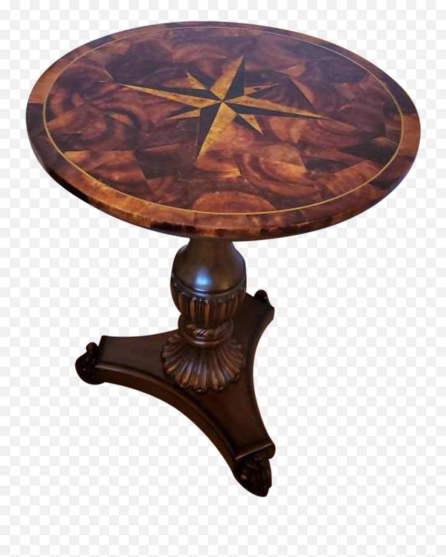 Pen Shell Inlaid Marquetry Nautical Star Side Table - Coffee Table Png,Nautical Star Png