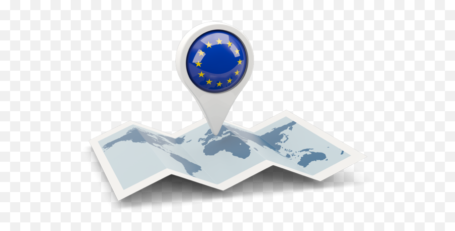 Round Pin With Map Illustration Of Flag European Union - Pakistan Map Logo Png,Europe Map Png