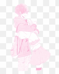 Anime Couple Pink Manga - Sticker By Gloomynight Cartoon Png,Anime Couple Transparent
