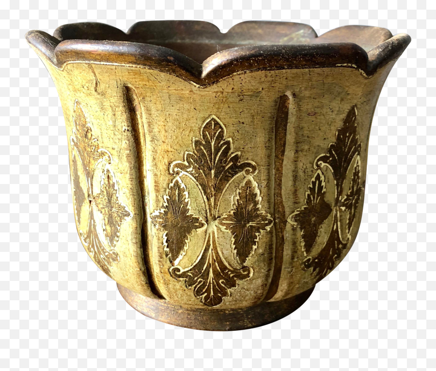 Vintage Florentine Italian Pottery Flower Pot - Antique Flower Pot Png,Flower Pot Png
