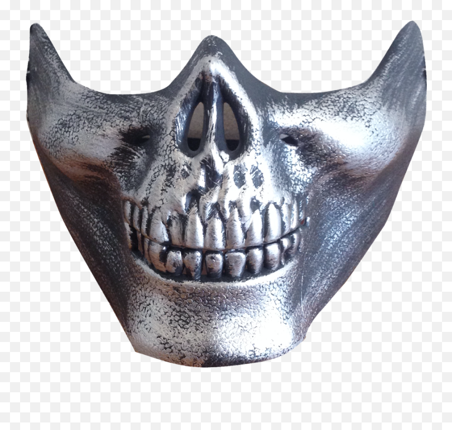 Kedai Topeng Silver Half Skull - Half Skull Png,Skull Transparent