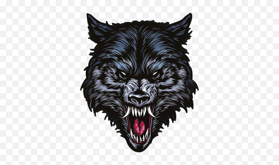 Printed Vinyl Angry Wolf Head Stickers Factory - Wolf Scary Png,Wolf Head Png