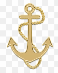Anchor Marine Sea - Gold Navy Png