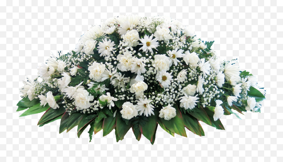 Download Casket Flower Bouquet Png - White Flower Arrangement For Cemetery,Casket Png