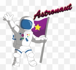 Astronaut With Flag Drawing Clipart - Cartoon Space Astronaut Drawing Png,Astronaut Transparent Background