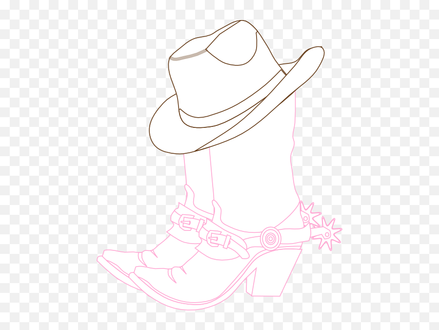 Cowgirl Hat And Boots Clip Art - Vector Clip Pink Cowboy Hat With Boots Clipart Png,Cowboy Boots Transparent