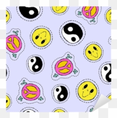 Sticker Retro 90s Hand Drawn Stitch Patch Seamless Pattern - Drawing png