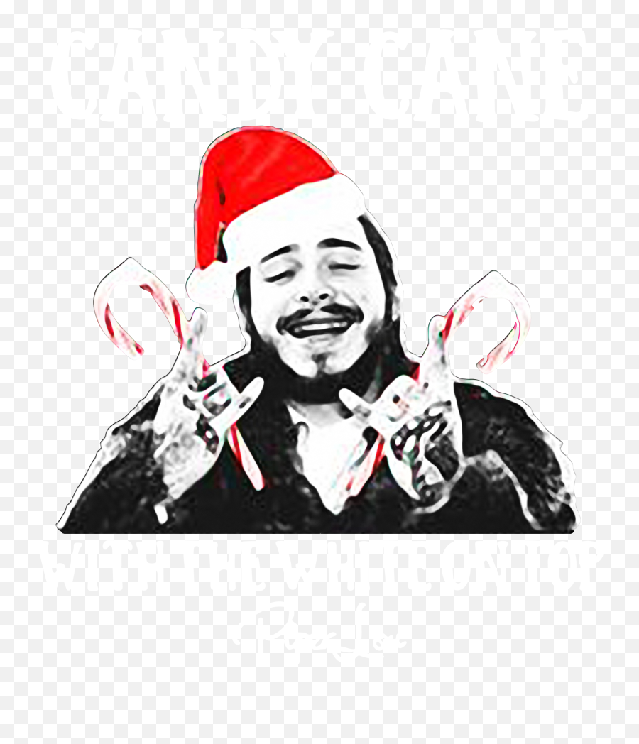 Post Malone Candy Cane With The White - Post Malone Merry Christmas Png,Post Malone Png