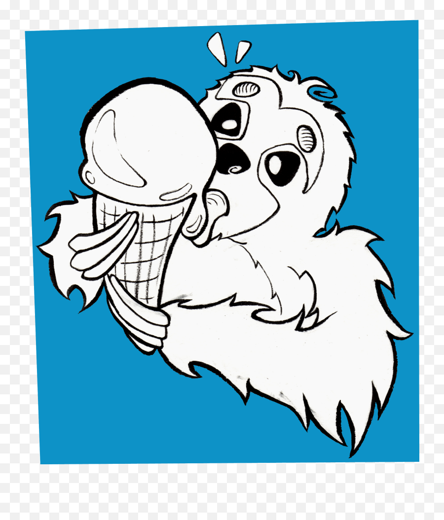 How Cute Xd Sloth Eating Drippin Ice Cream Blue - Cartoon Png,Sloth Transparent Background