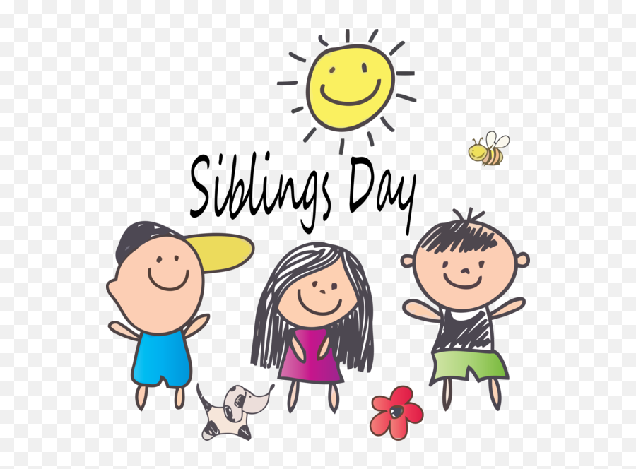 Siblings Day Cartoon People Happy For - National Siblings Day Png,Transparent People