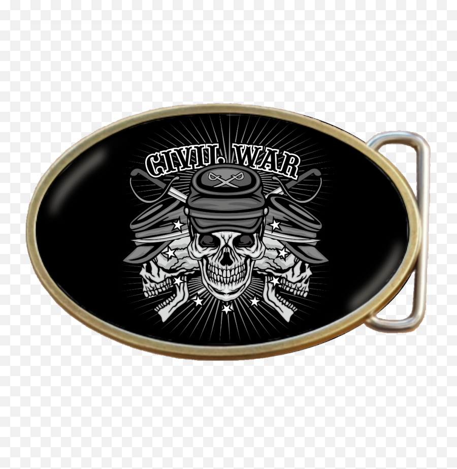 Usa Civil War Soldier Skulls Belt Buckle Code A0044 - Emblem Png,Belt Buckle Png